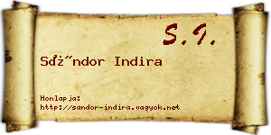 Sándor Indira névjegykártya