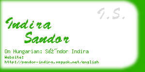 indira sandor business card